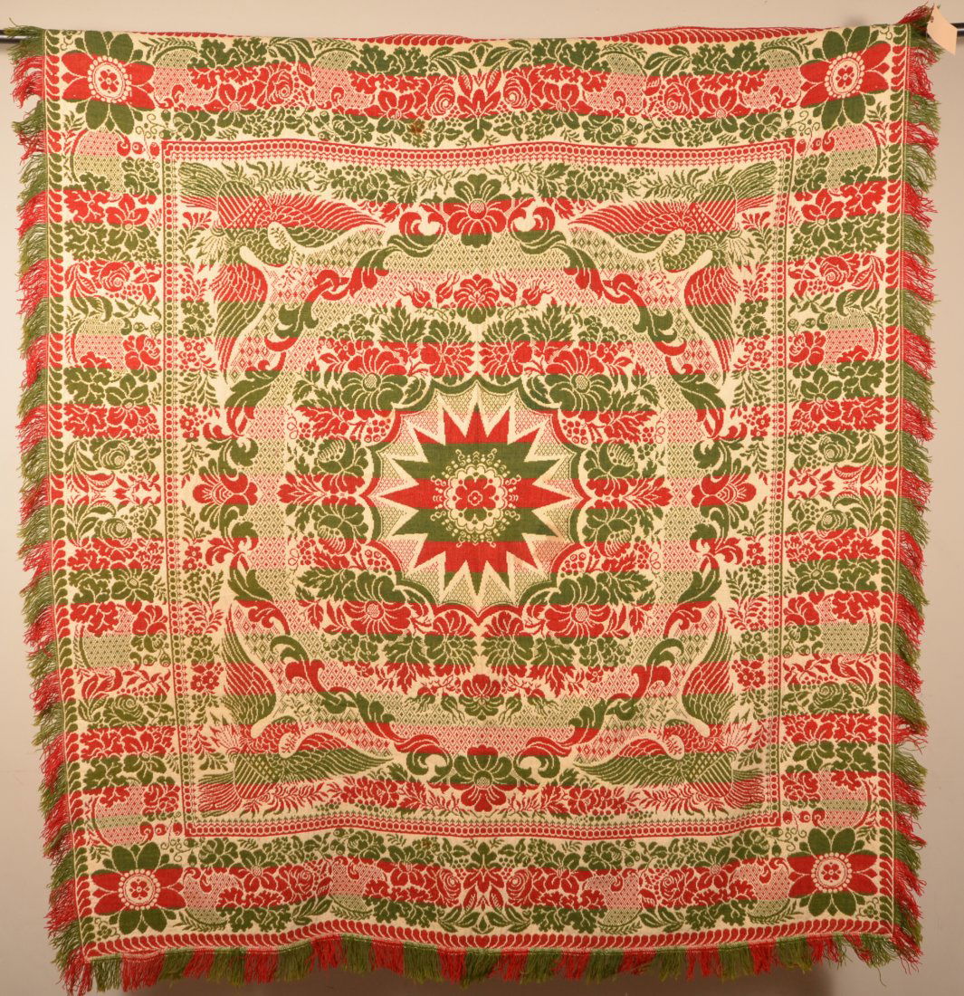 Pennsylvania 1-Part 3-Color Jacquard Coverlet. (1 of 4)