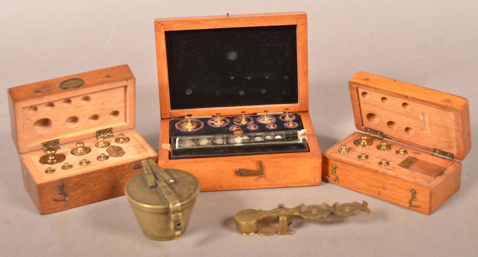 Four Sets of Brass Scale Weights. (1 of 6)