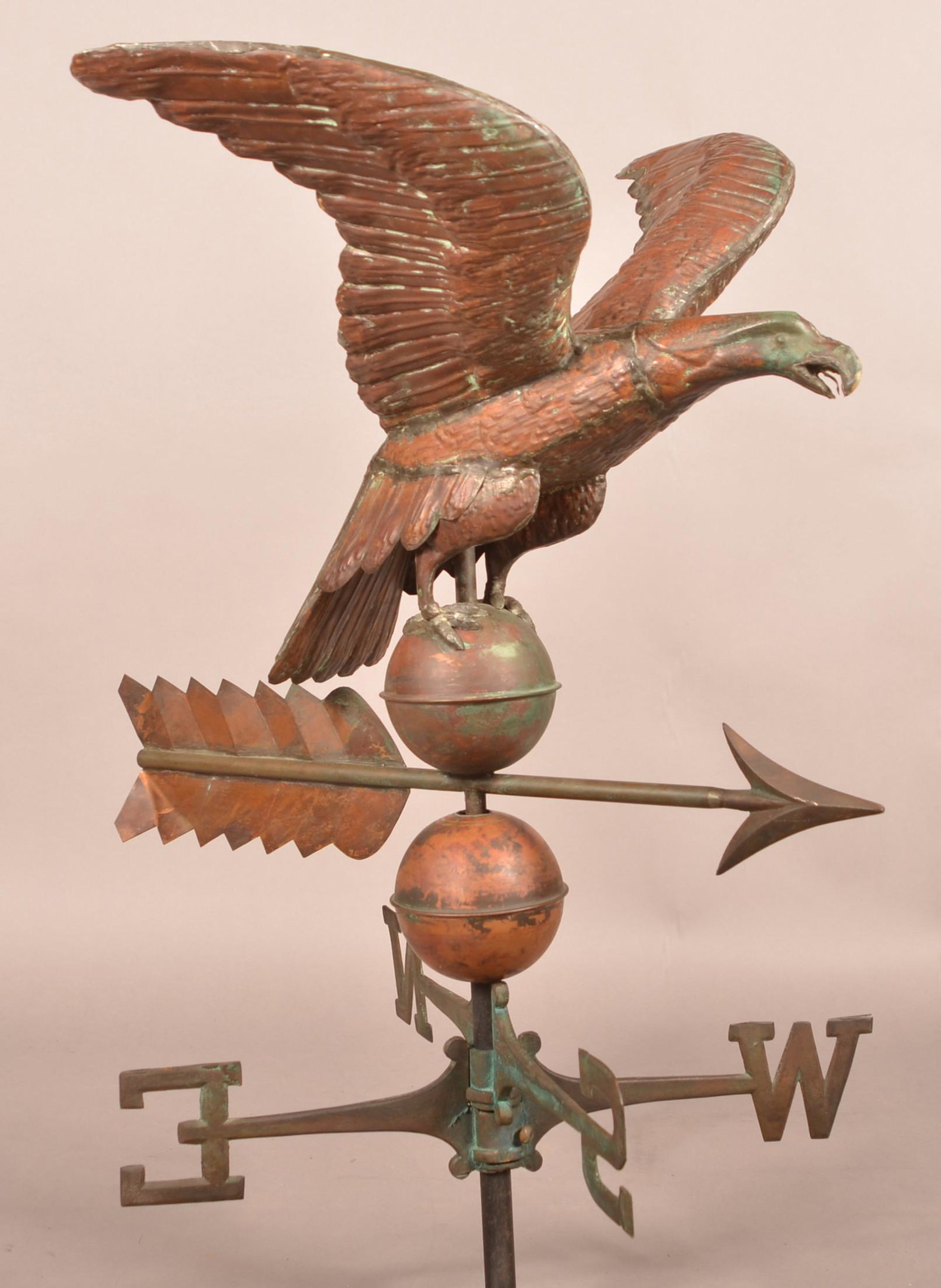 Vintage Copper Spread-Wing Eagle Weathervane. (1 of 5)