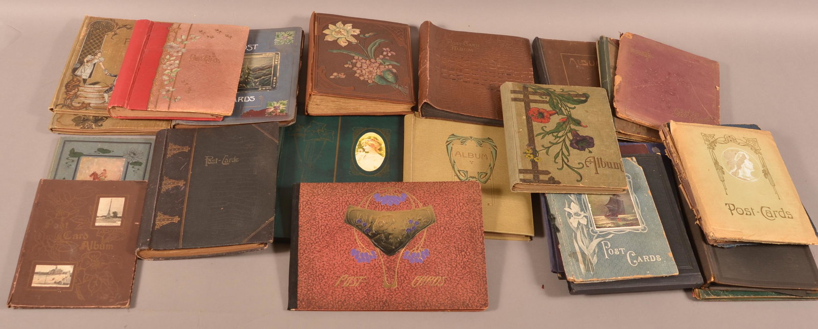 Lot of Empty Antique Postcard Albums Only. (1 of 1)