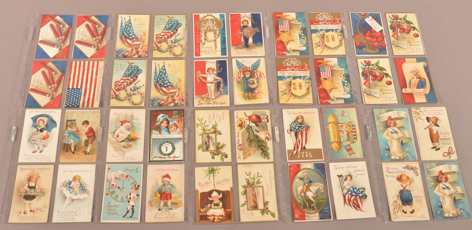 Postcard Lot-New Year's/Patriotic/July 4th. (1 of 2)