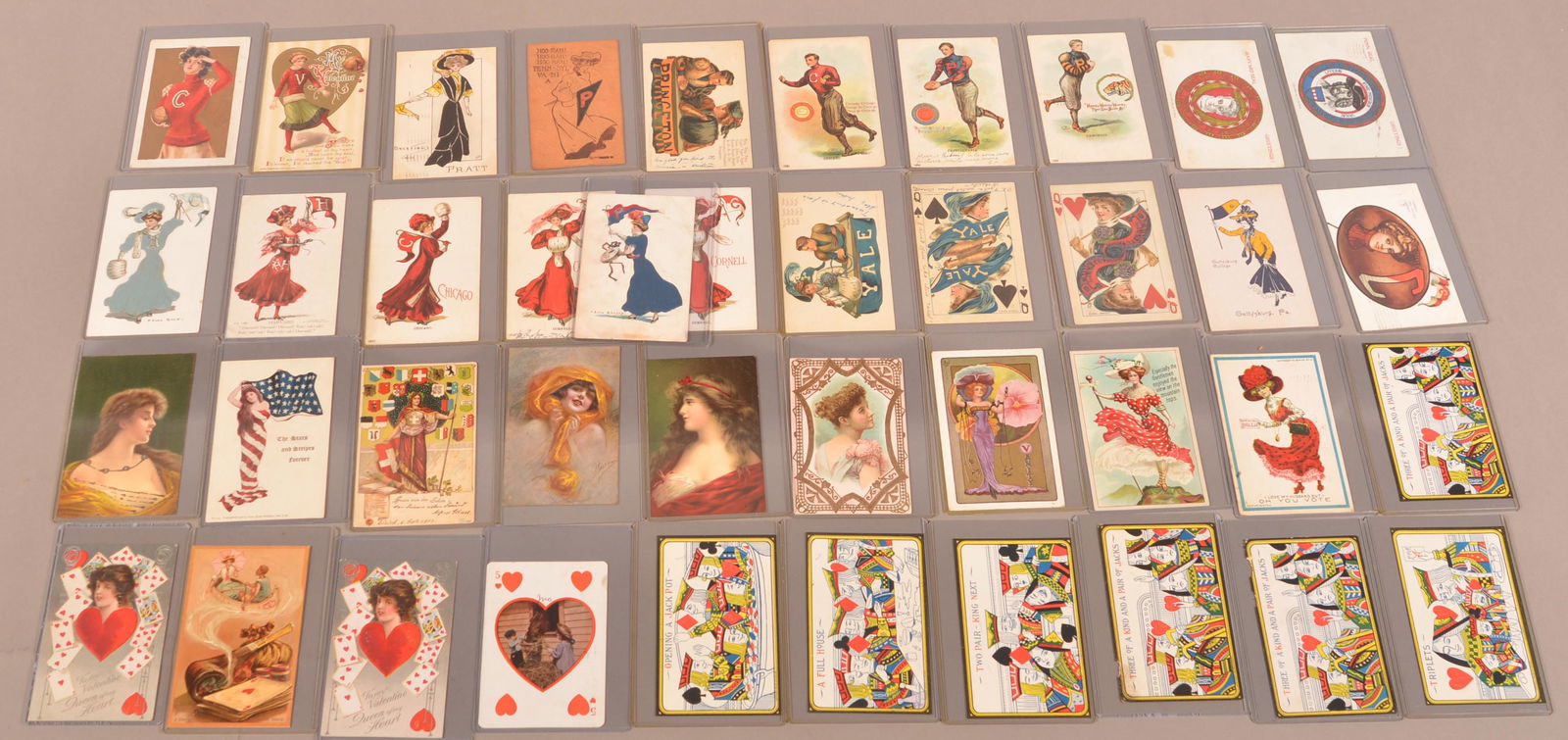 Postcard Lot-Colleges, Beautiful Ladies, Playing Cards. (1 of 2)