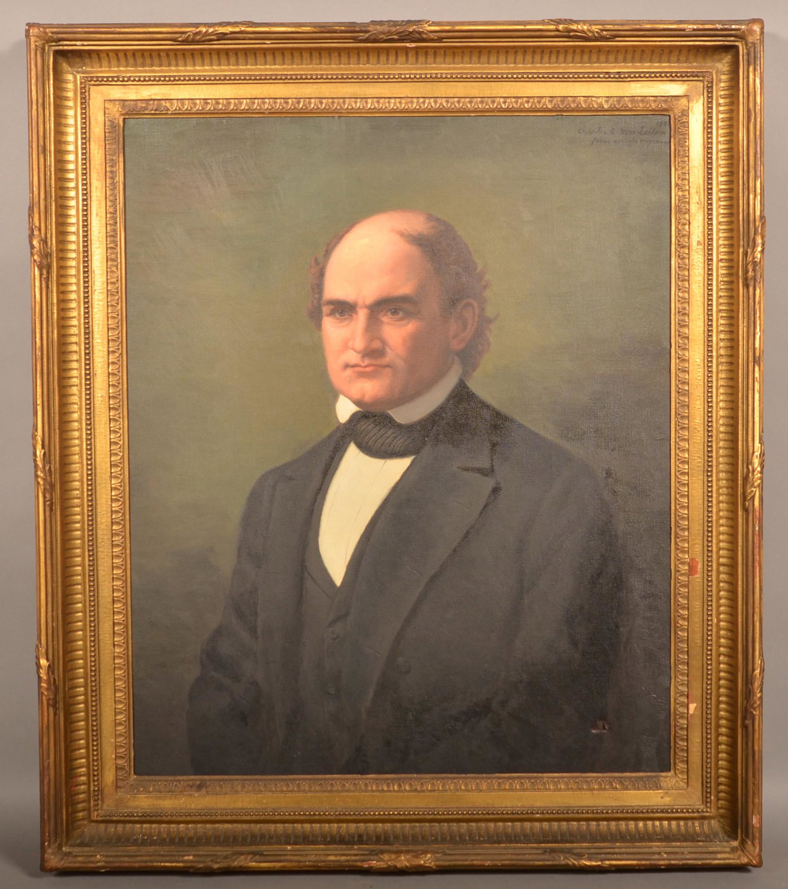 Charles A. MacLellan 1941 Oil on Canvas Portrait.: Charles A. MacLellan Oil on Canvas Portrait of Alfred Victor Du Pont (1798-1856). He was the eldest son and successor to the Du Pont Company. Signed upper right "Charles A. MacLellan, 1941, from an ol