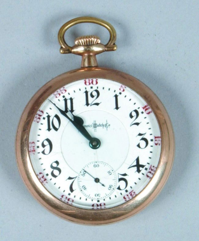 Illinois Watch Co. Open Face Pocket Watch, movemen: Illinois Watch Co. Open Face Pocket Watch, movement marked Bunn Special, 21 Ruby jewels, #1539034, Philadelphia Watch Co. Victor ten year Case, running, Condition: Good with lines on dial.