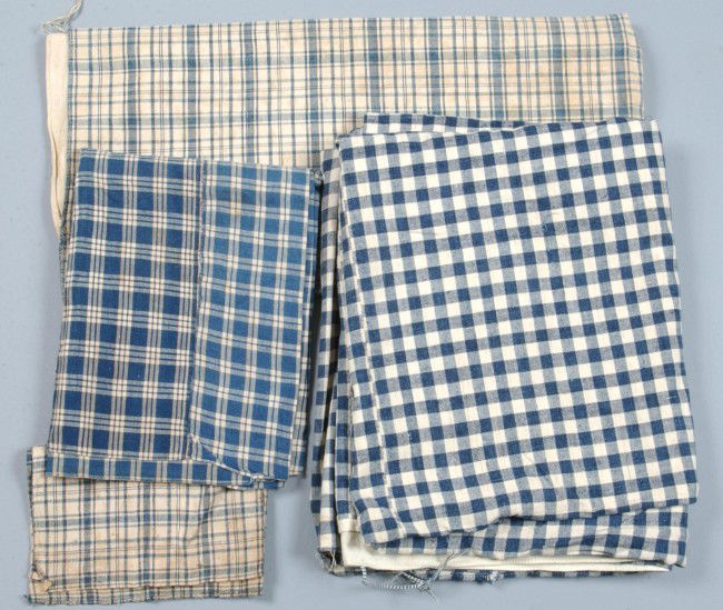 Lot of Blue and White Checkered Mattress Cover and: Lot of Blue and White Checkered Mattress Cover and bolsters Covers, 12 1/2"h. x 19 1/2", 49" x 20", 49" x 25", 69"x 57",