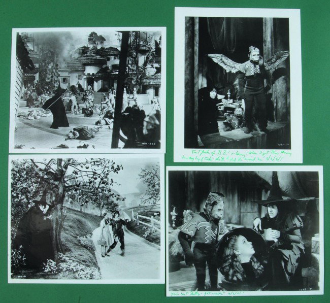 Autographed pictures of Margaret Hamilton who play: Autographed pictures of Margaret Hamilton who played the Wicked Witch of the West in the "Wizard of Oz", four black and white pictures of famous scenes from the movie, two of these pictures contain li