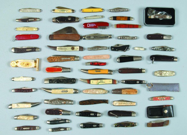 Lot of 56 Various Pocket Knives including Schrade,: Lot of 56 Various Pocket Knives including Schrade, Barlow, Imperial, Ulster, Hammer, ect. Condition: Most are good, few are poor.