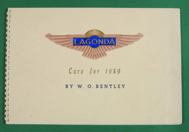 Lagonda Show Room Book, Cars for 1939 by W. O. Ben: Lagonda Show Room Book, Cars for 1939 by W. O. Bentley, (excellent).