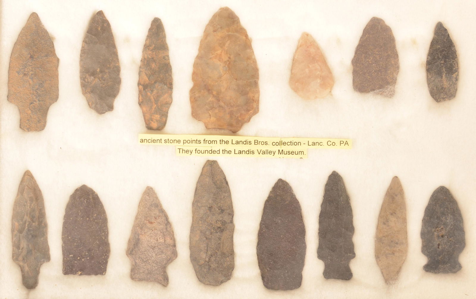 15 Prehistoric Pennsylvania Stone Arrowheads. (1 of 1)