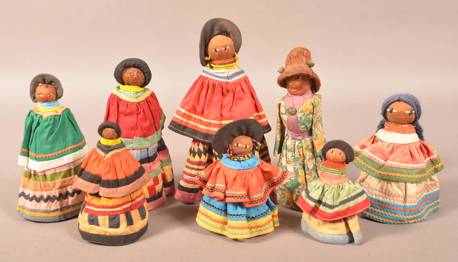 Eight Vintage Seminole Indian Dolls. (1 of 2)