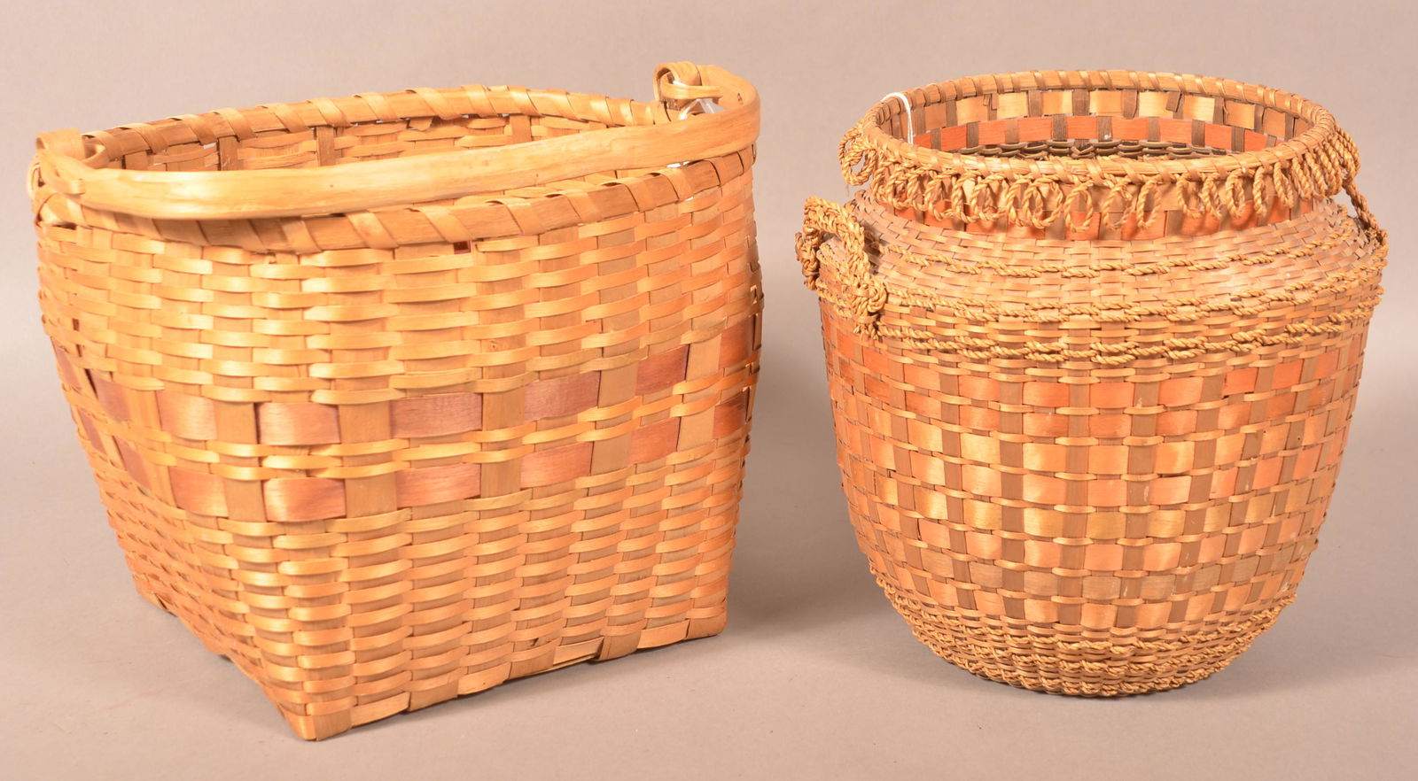 Two Vintage Ash Splint Native American Baskets. (1 of 2)