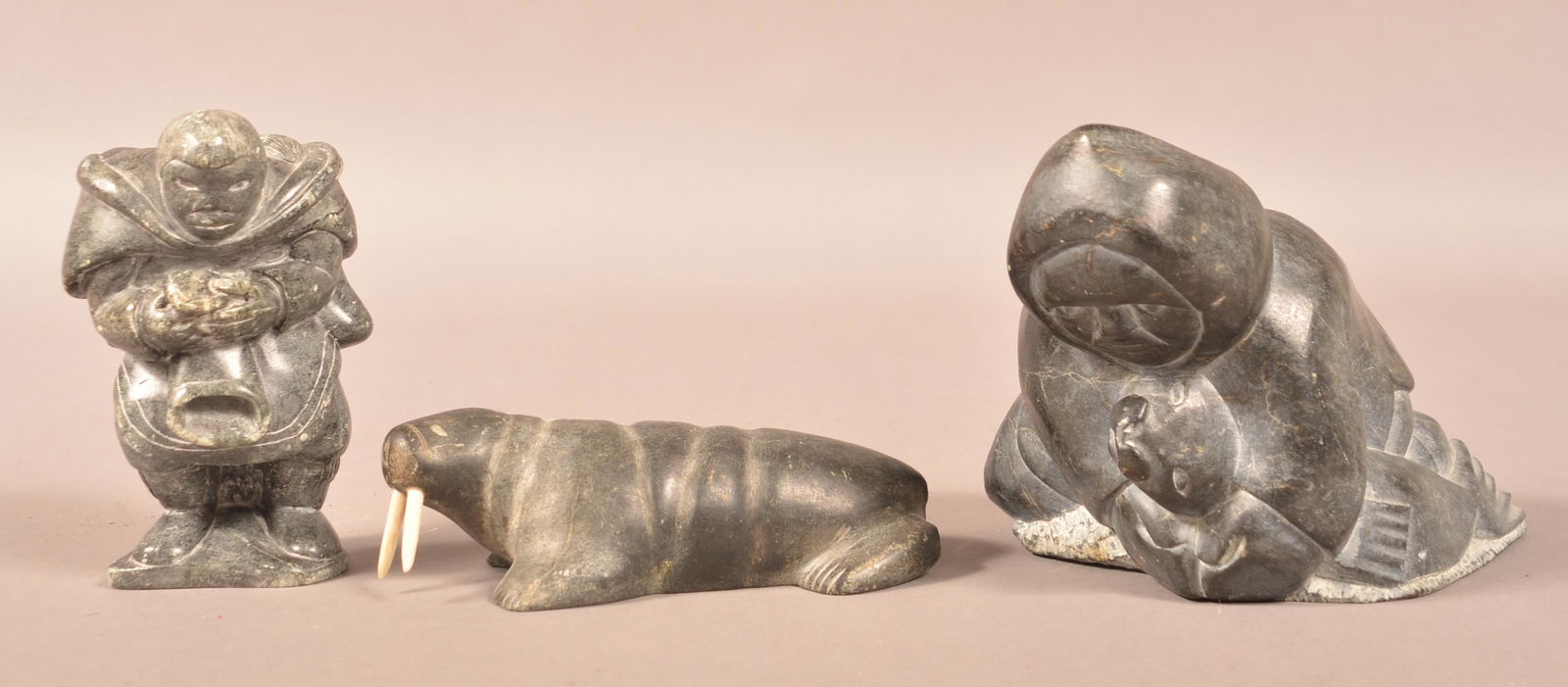 Three Vintage Inuit Stone Carvings. (1 of 2)