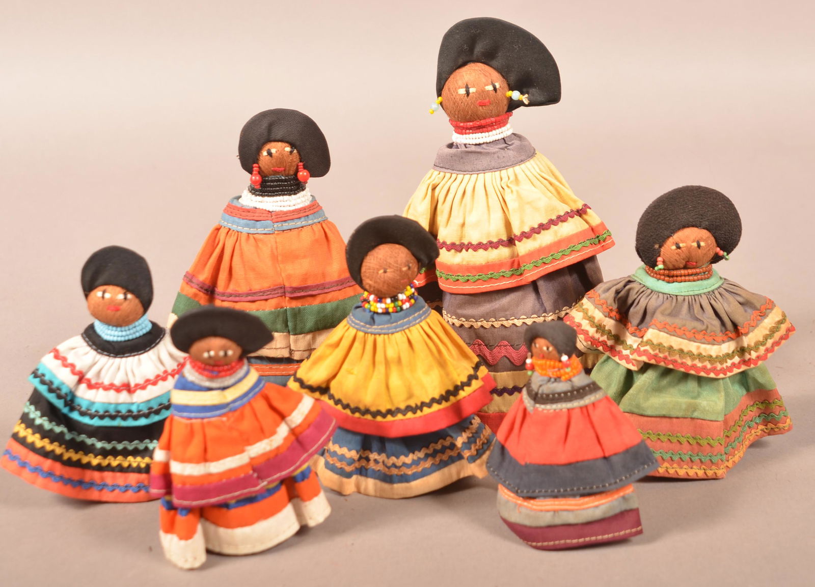Seven Vintage Seminole Indian Dolls. (1 of 2)