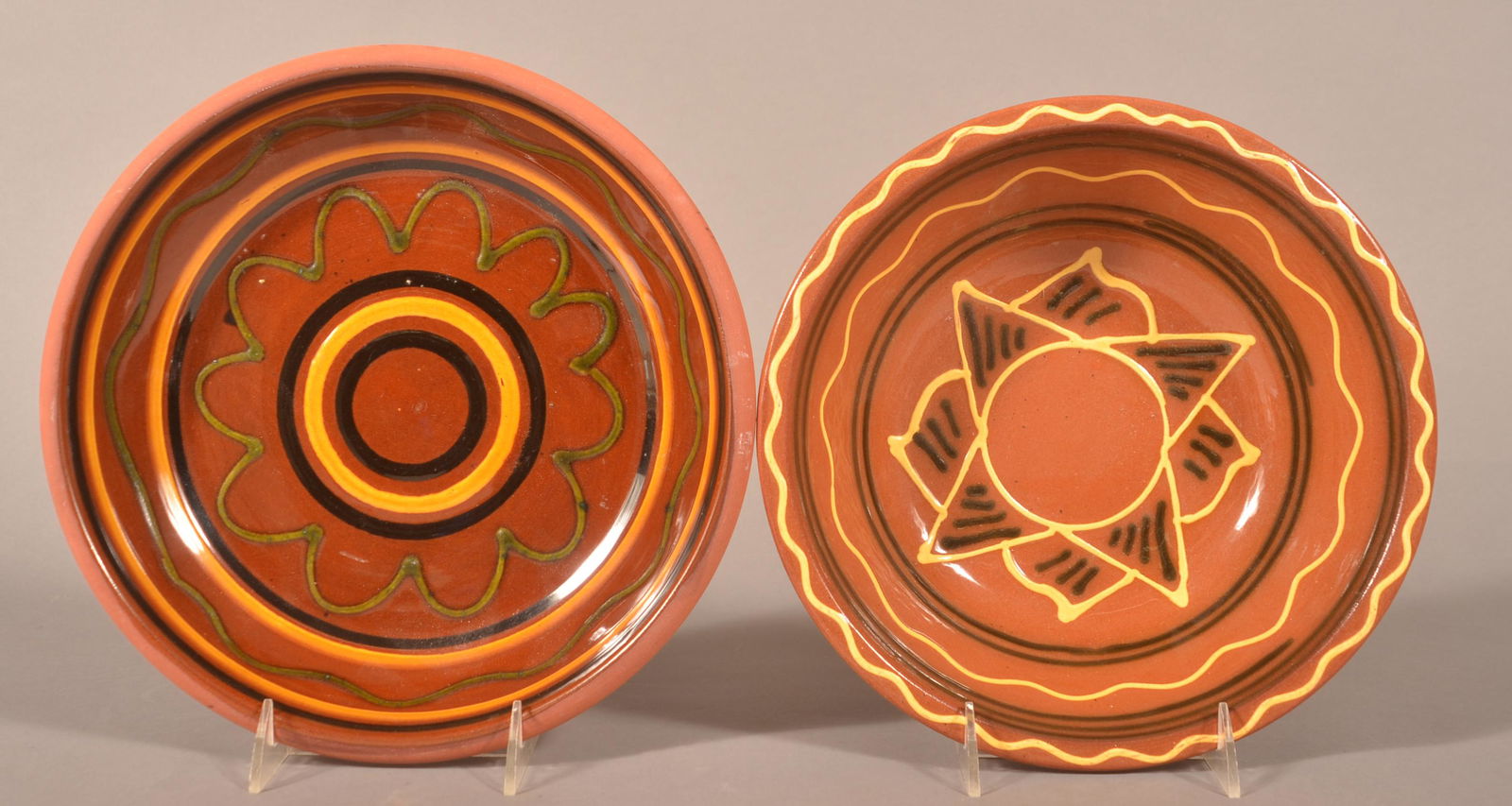 Two Breininger Pottery Slip-Decorated Bowls. (1 of 2)