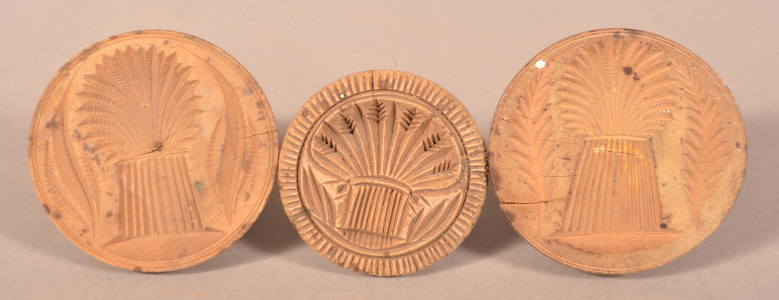 Three Sheaf of Wheat Antique Butter Prints. (1 of 2)