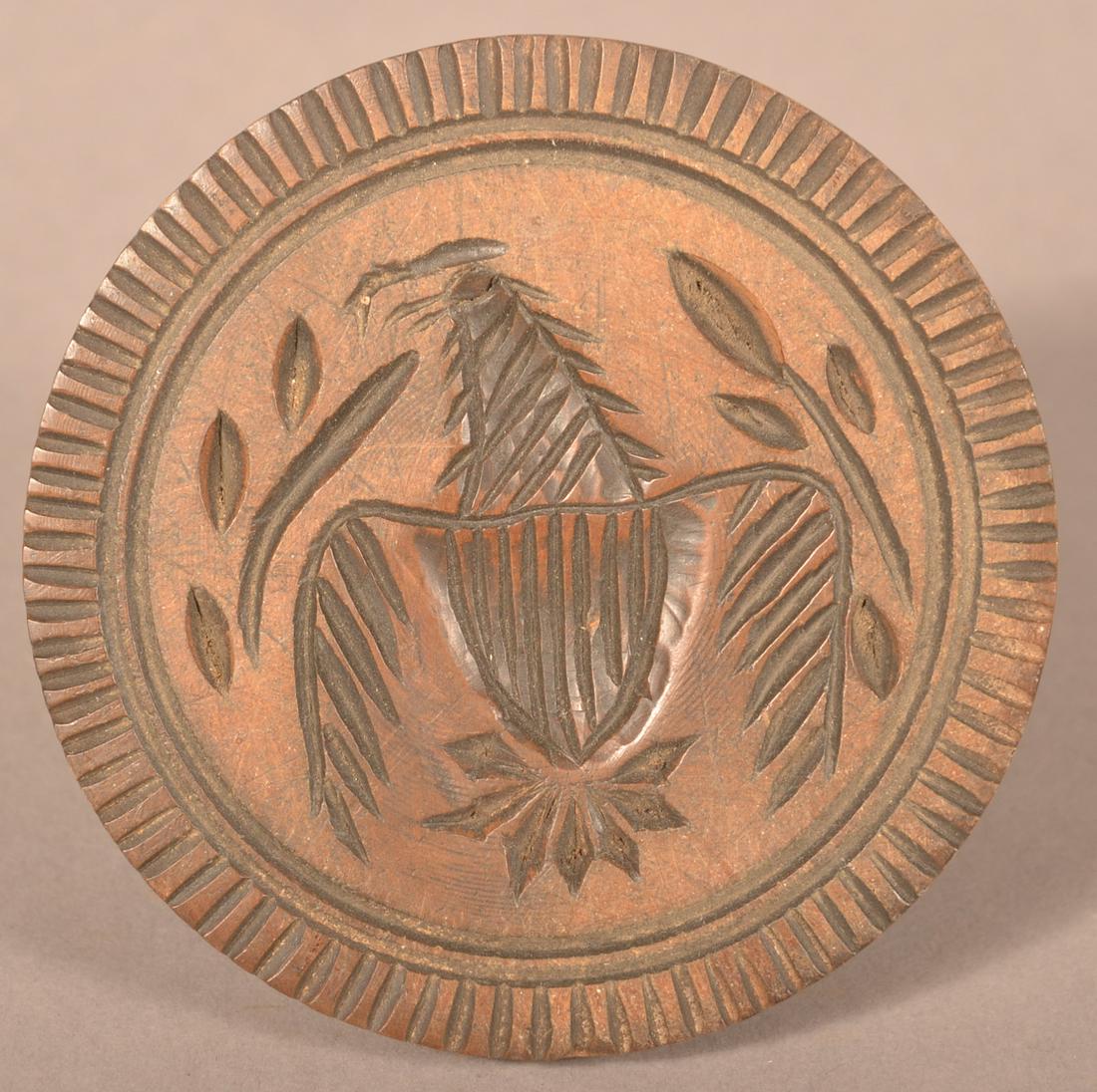 Antique Carved Maple Eagle and Shield Butter Print. (1 of 3)