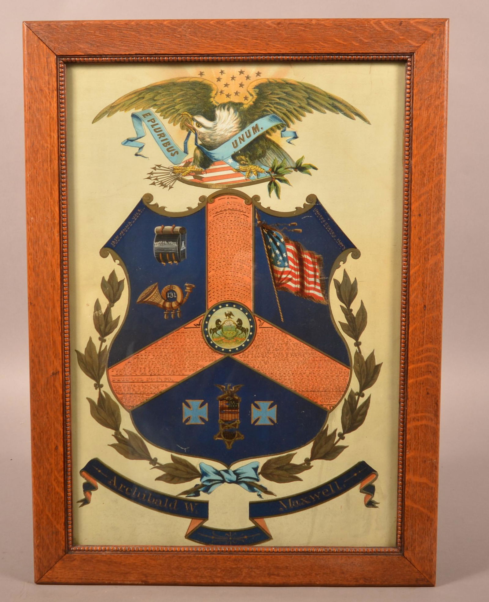 1862-1865 Civil War Naval Muster Color Print. (1 of 4)