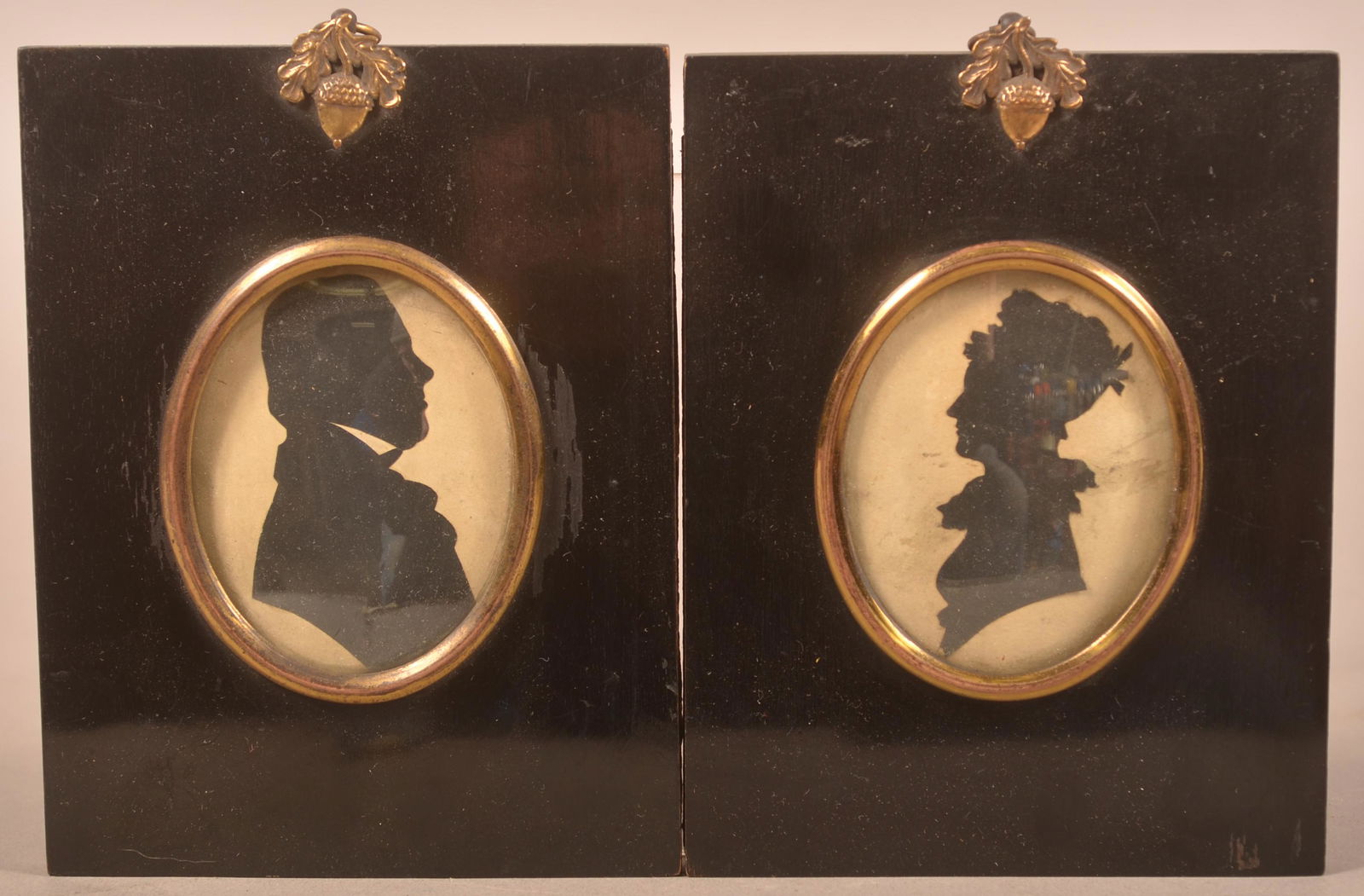 Miniature Silhouette Portraits of a Man and Woman. (1 of 4)