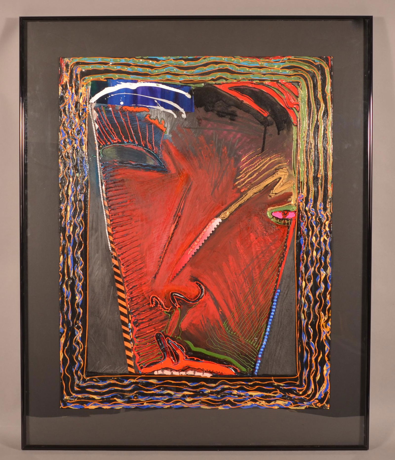 David Brumbach 8/86 Mixed Media Mask Series. (1 of 4)