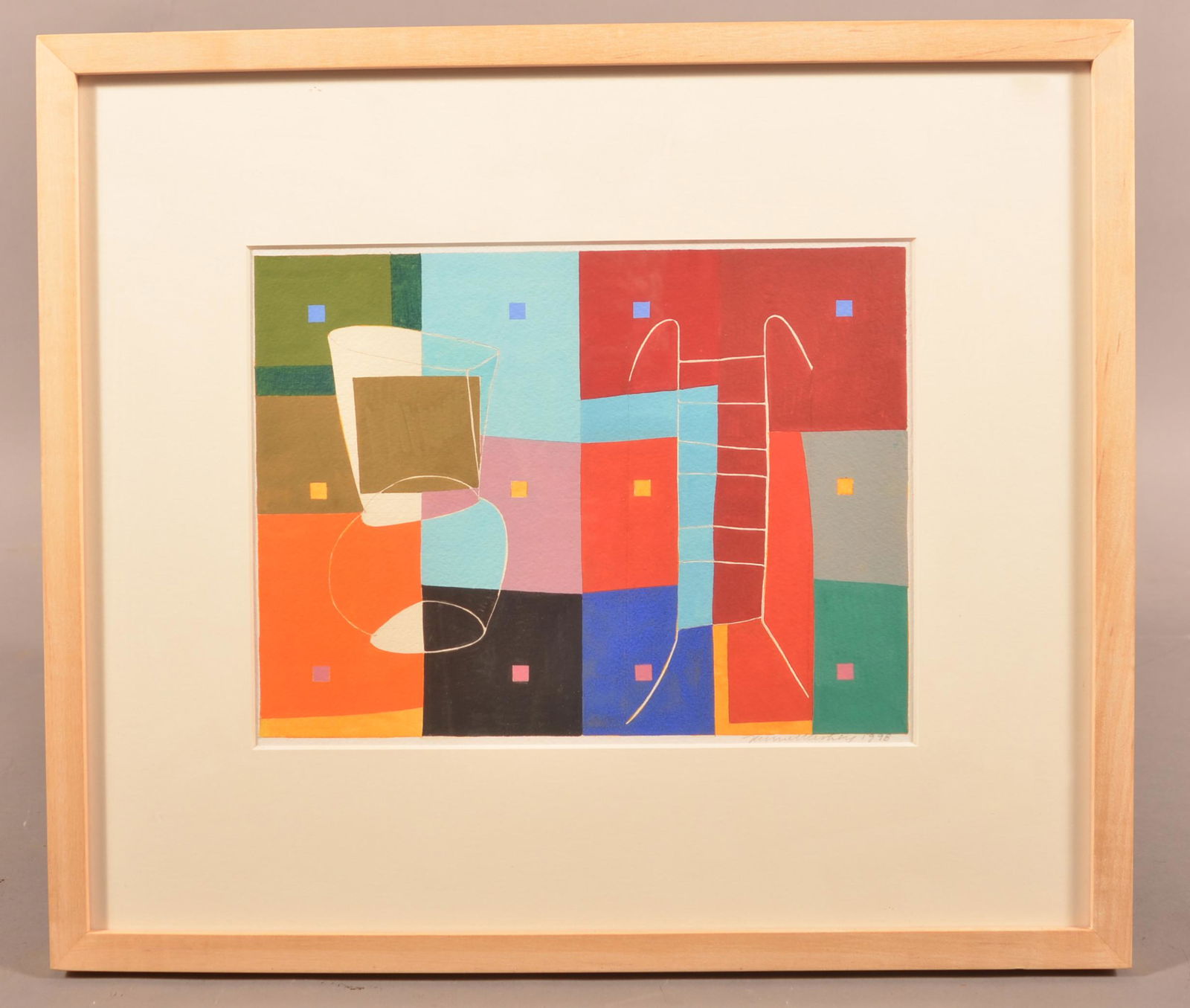 Jerome Hershey 1998 Abstract Enamel Gouache on Paper. (1 of 3)