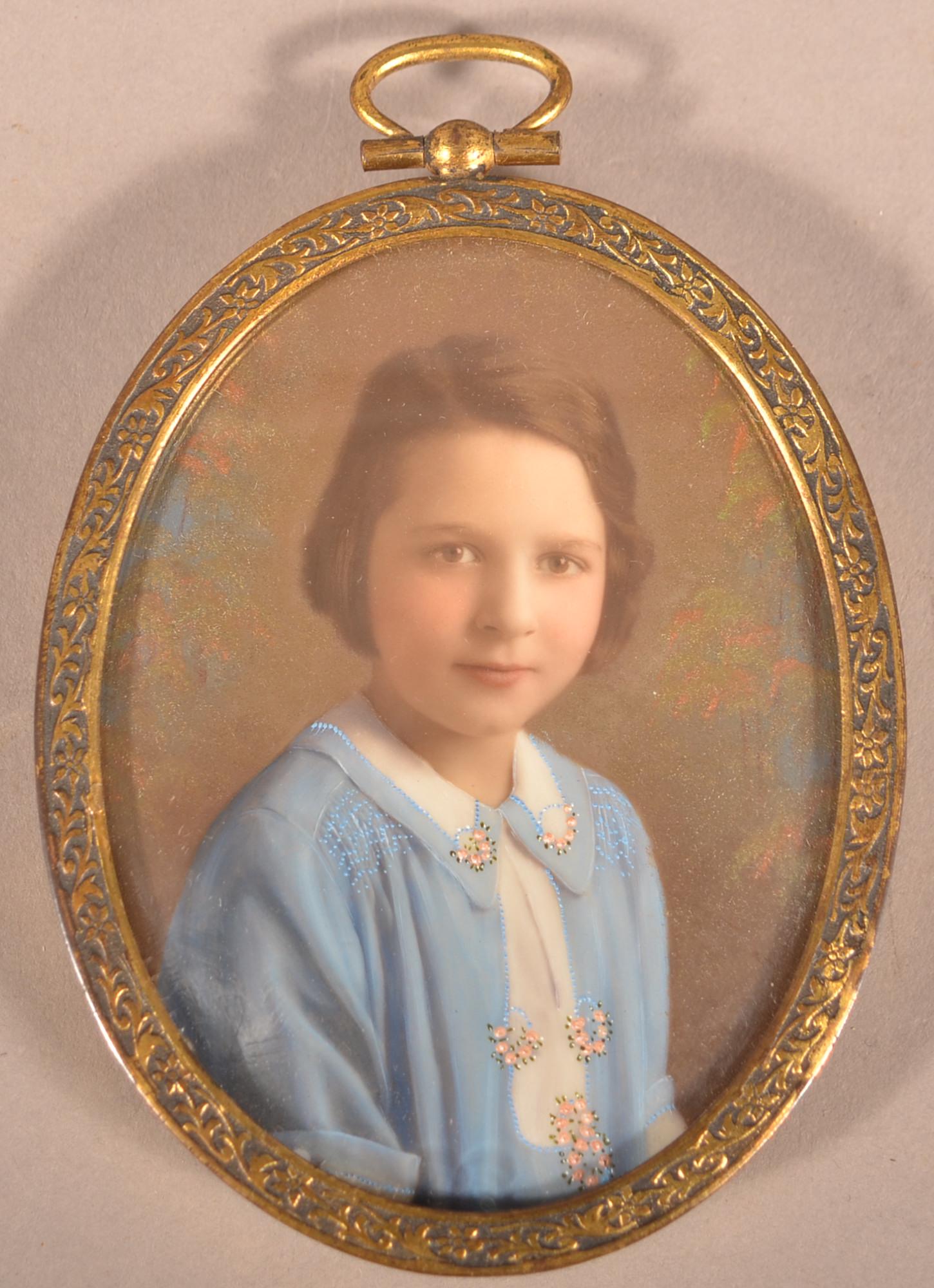 Miniature Portrait Painting on Porcelain of a Girl. (1 of 4)