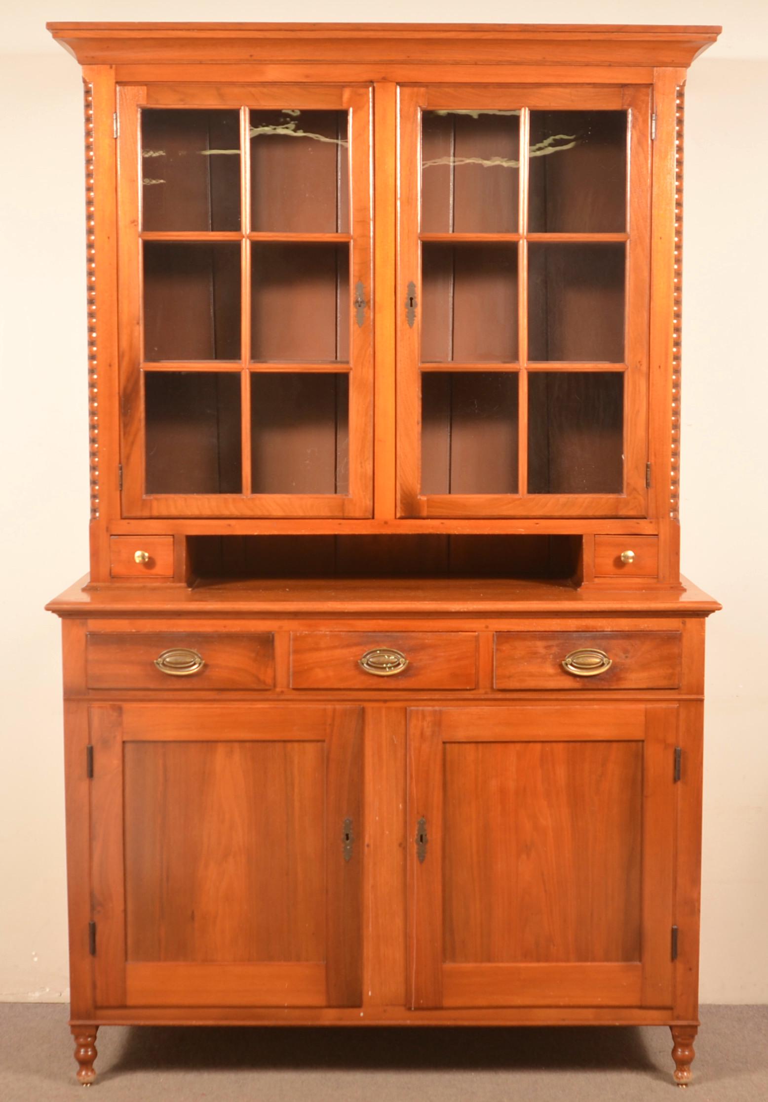 PA Sheraton Walnut Two-Part Dutch Cupboard. (1 of 4)