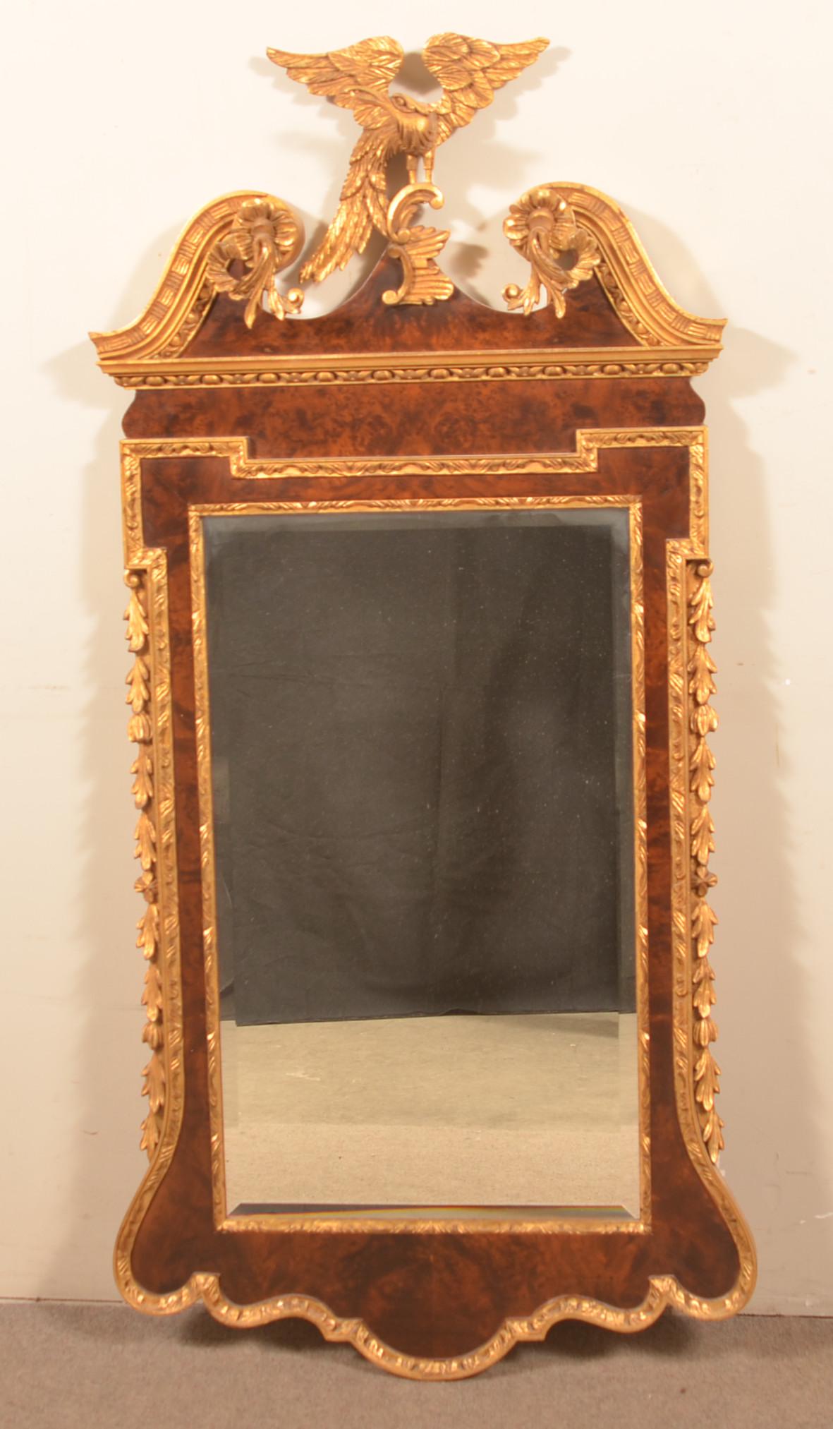 Federal Style Gilt Mahogany Mirror with Eagle Crest. (1 of 3)