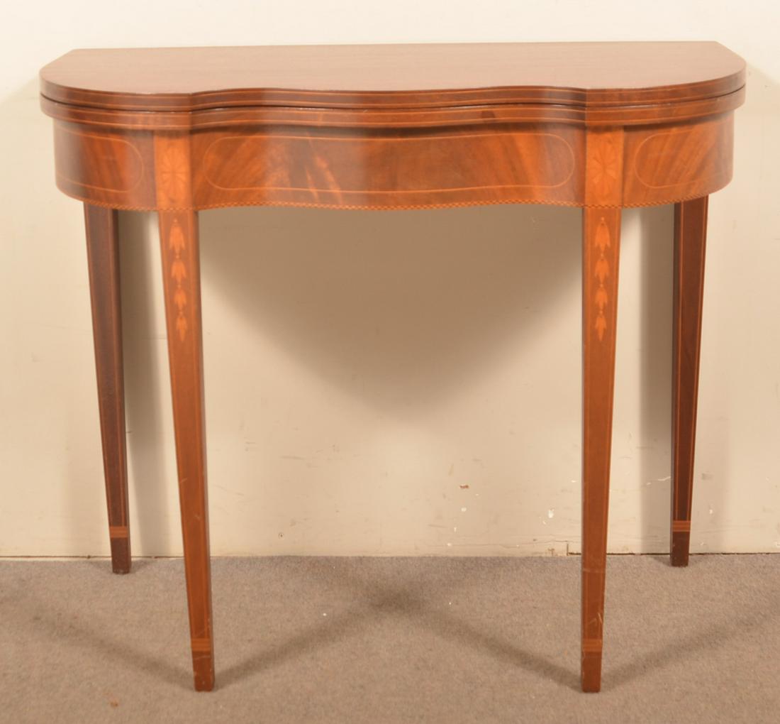 Hepplewhite Style Inlaid Mahogany Game Table. (1 of 5)