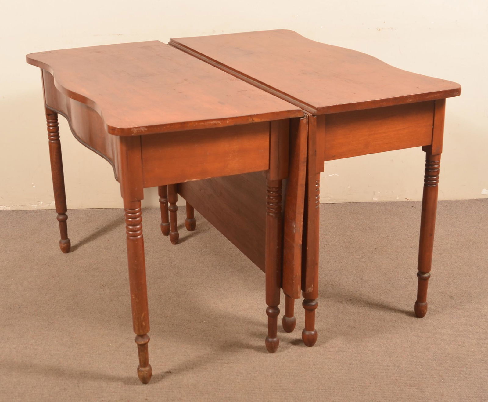 American Sheraton Cherry Two-Part Banquet Table. (1 of 6)