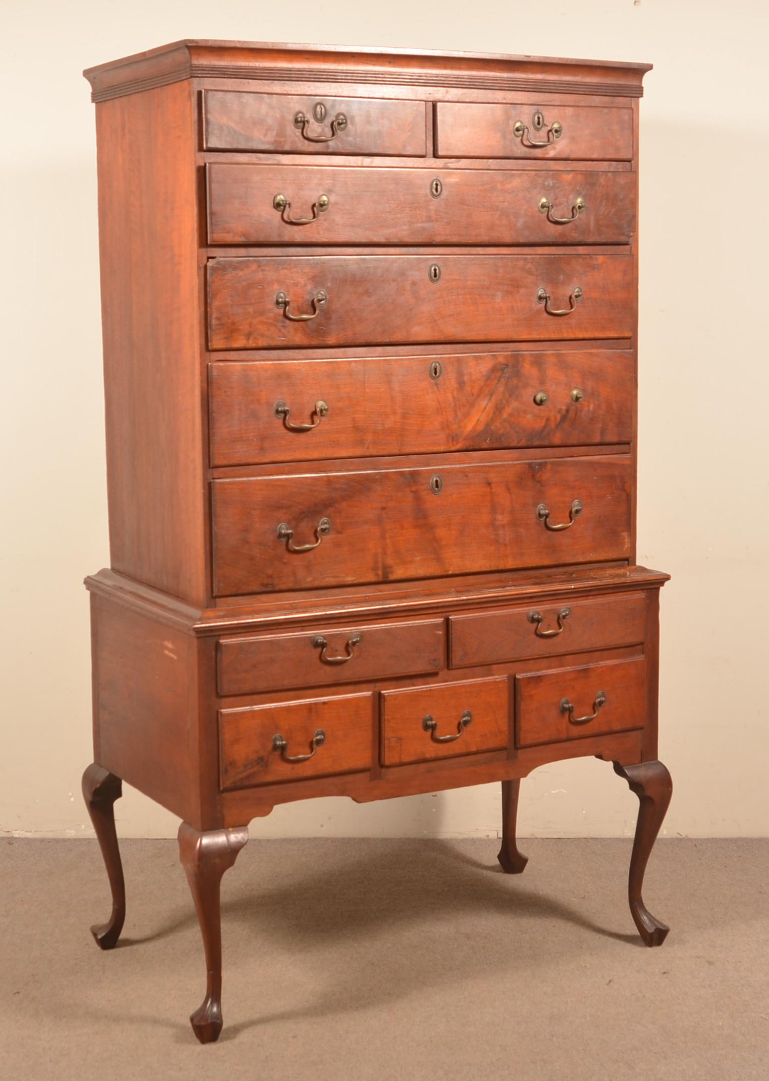 Pennsylvania Queen Anne Walnut Highboy. (1 of 3)