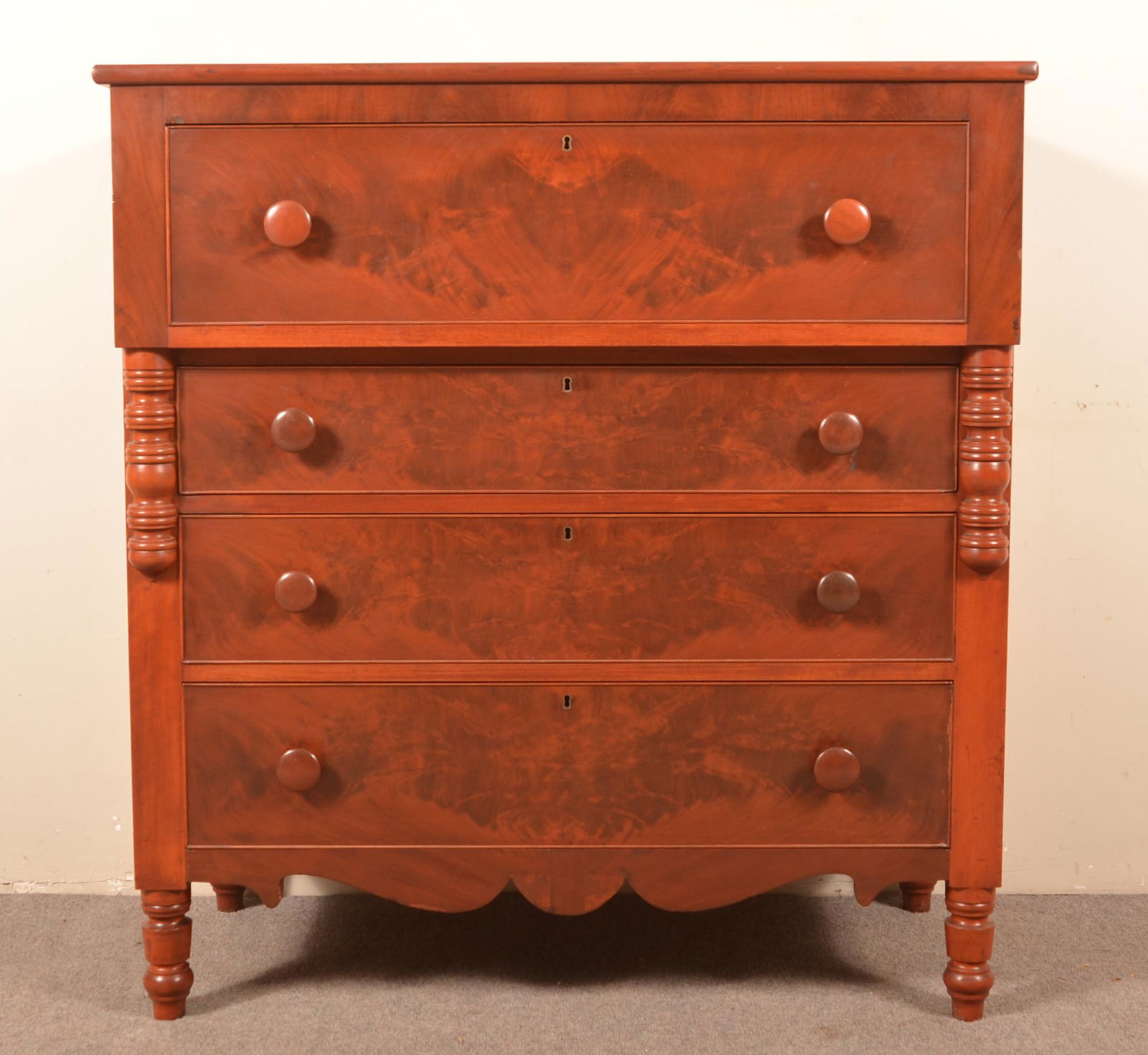 American Empire Cherry & Mahogany Chest of Drawers. (1 of 5)