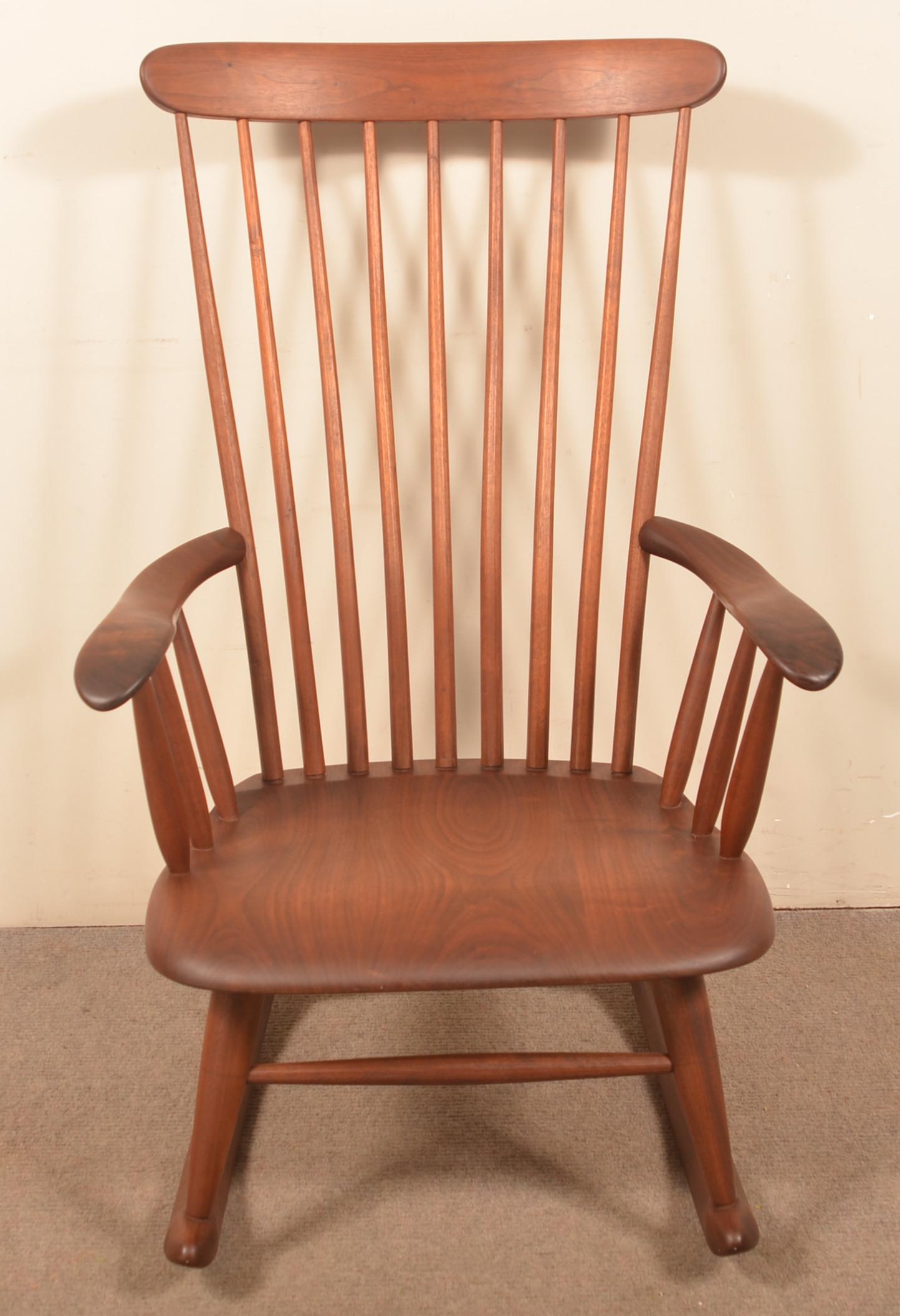 Robert Whitley Walnut Spindleback Rocking Chair. (1 of 5)