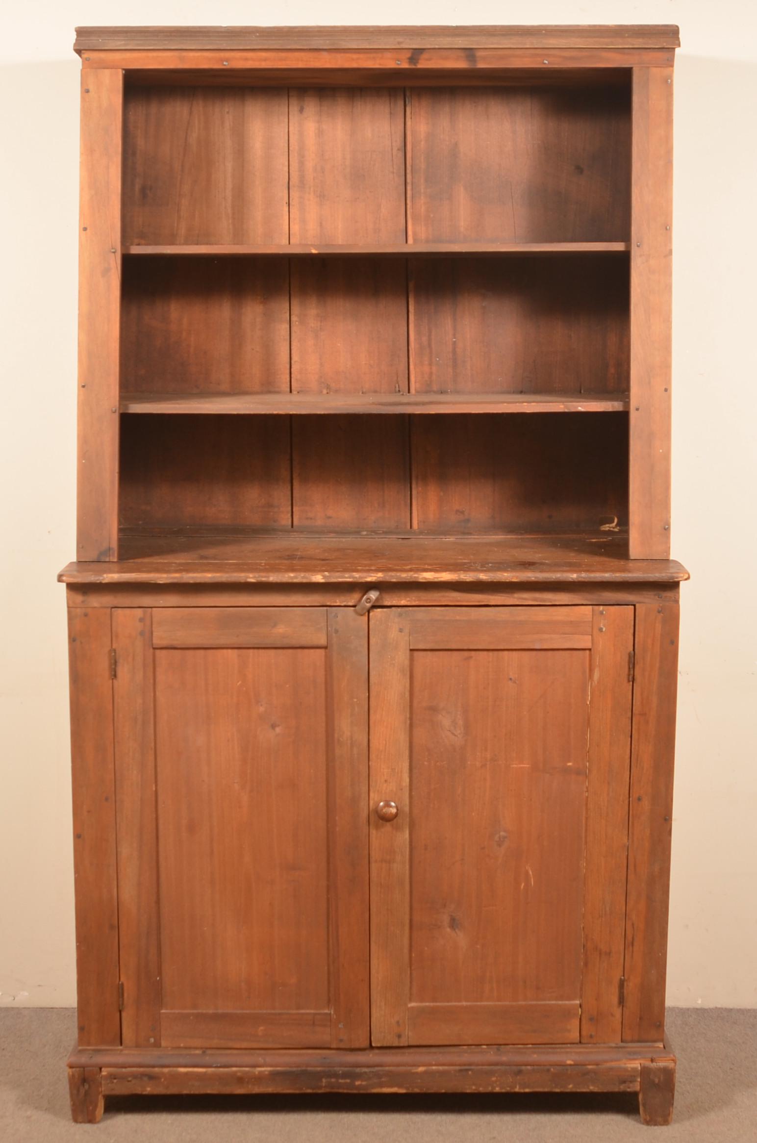 19th Century Primitive Softwood Single-Part Cupboard. (1 of 5)
