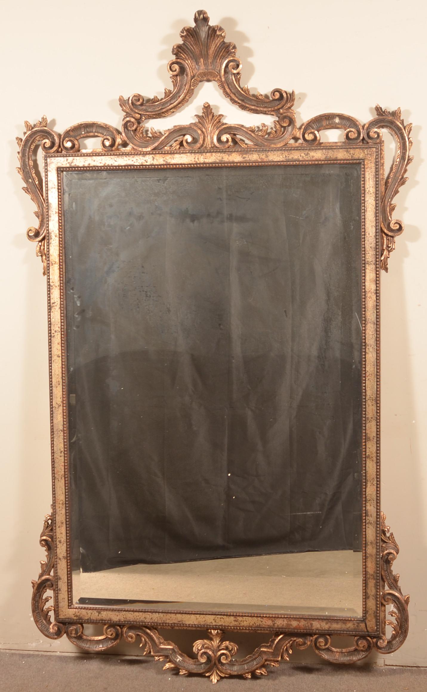 Carved and Gilt Rococo-Style Mirror. (1 of 3)