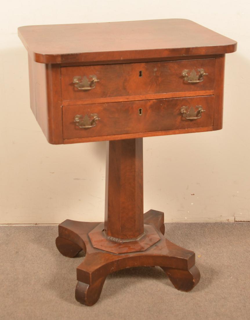 American Empire Mahogany Pedestal Base Stand. (1 of 3)