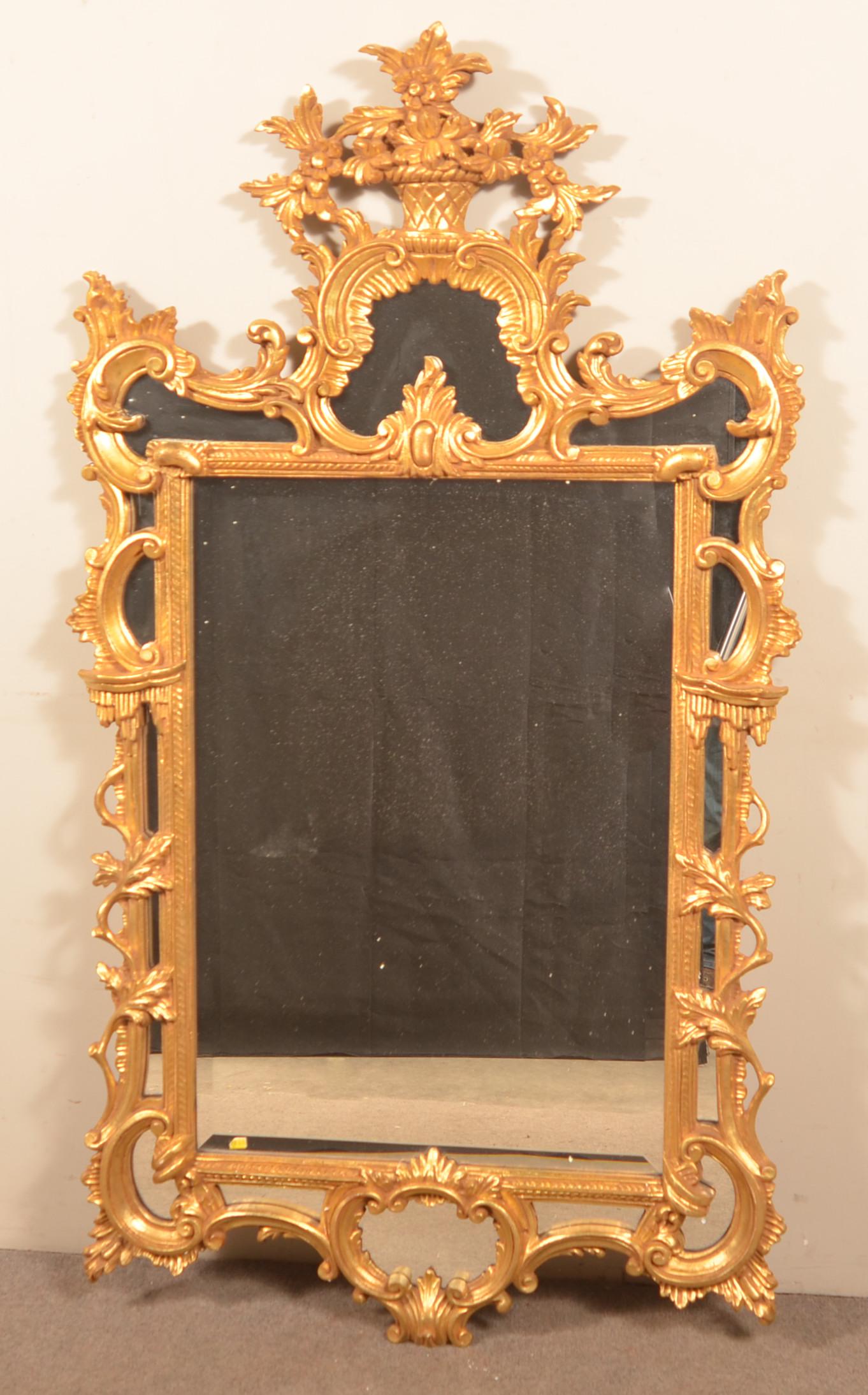 Carved and Gilt Rococo Style Mirror. (1 of 3)