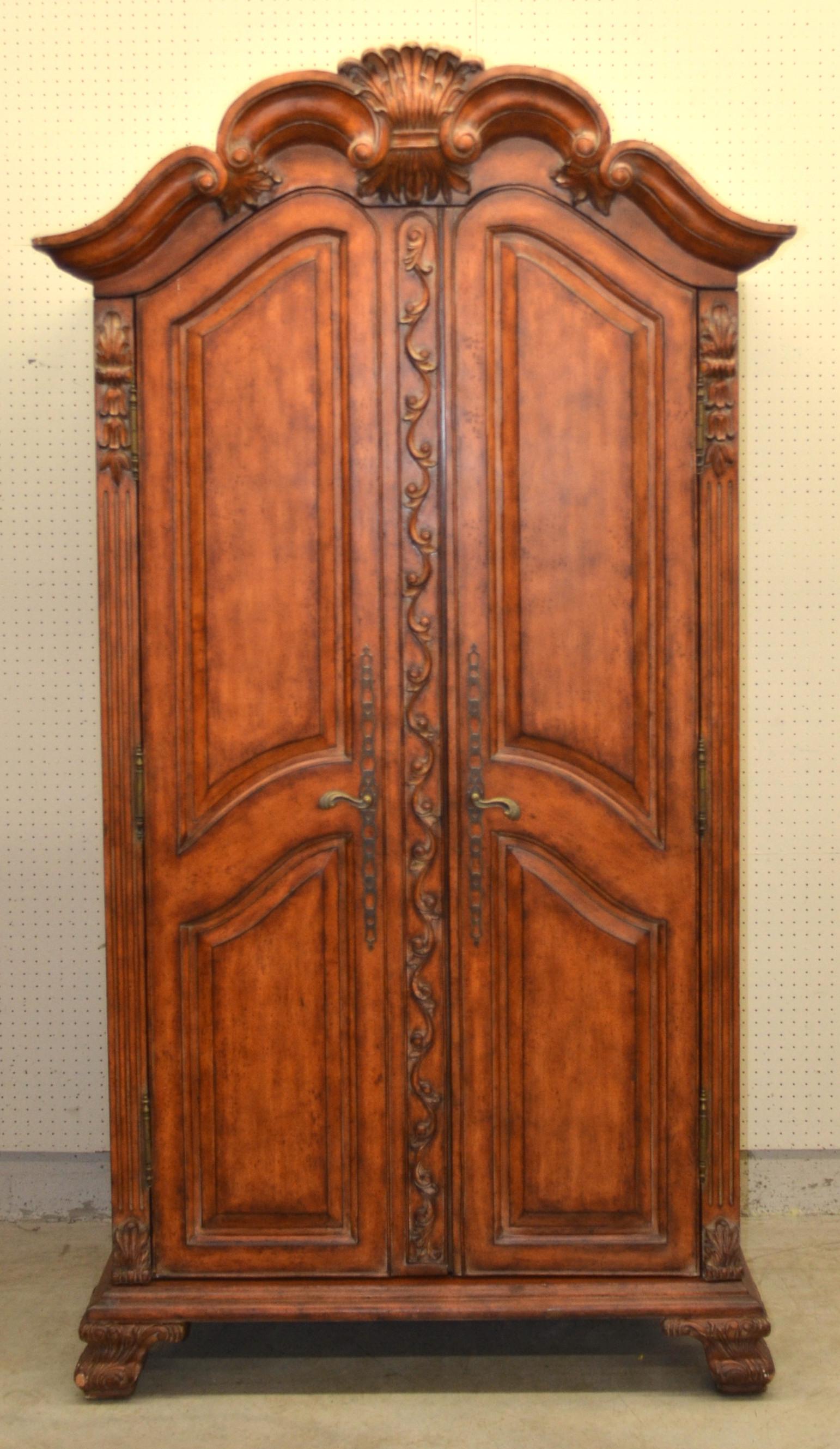 Louis XV Style Fruitwood Carved and Molded Armoire. (1 of 4)