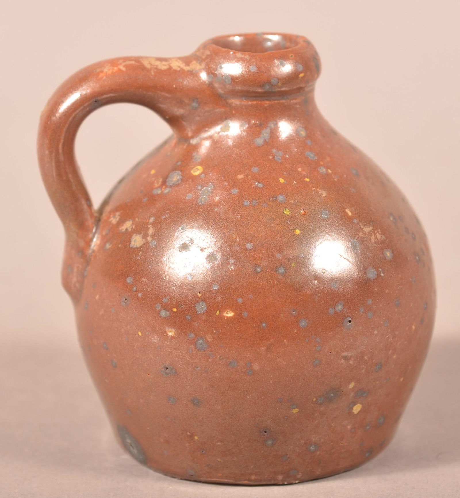 Antique Miniature Brown Glazed Stoneware Jug. (1 of 3)
