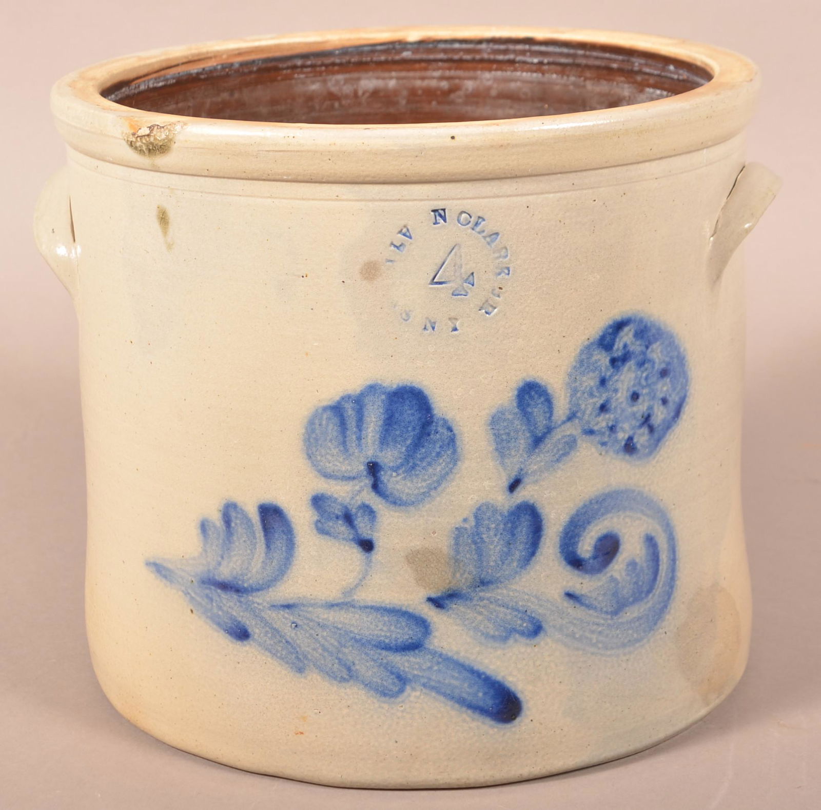 N. Clark Jr., Athens, NY 4-Gallon Stoneware Crock. (1 of 4)
