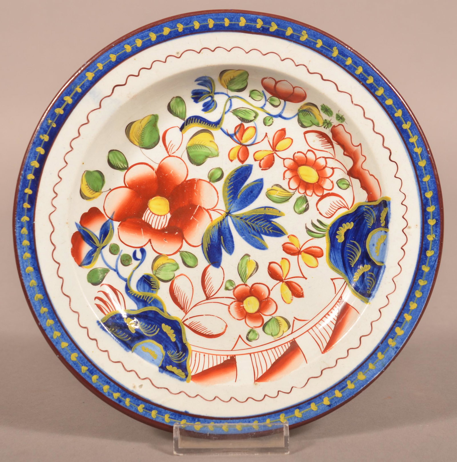 Gaudy Dutch China Single Rose Pattern Plate. (1 of 2)