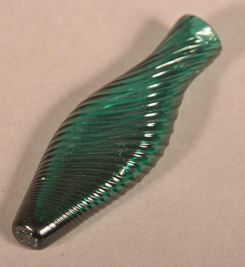 Aqua/Green Blown Glass Swirl Pattern Scent Bottle. (1 of 3)