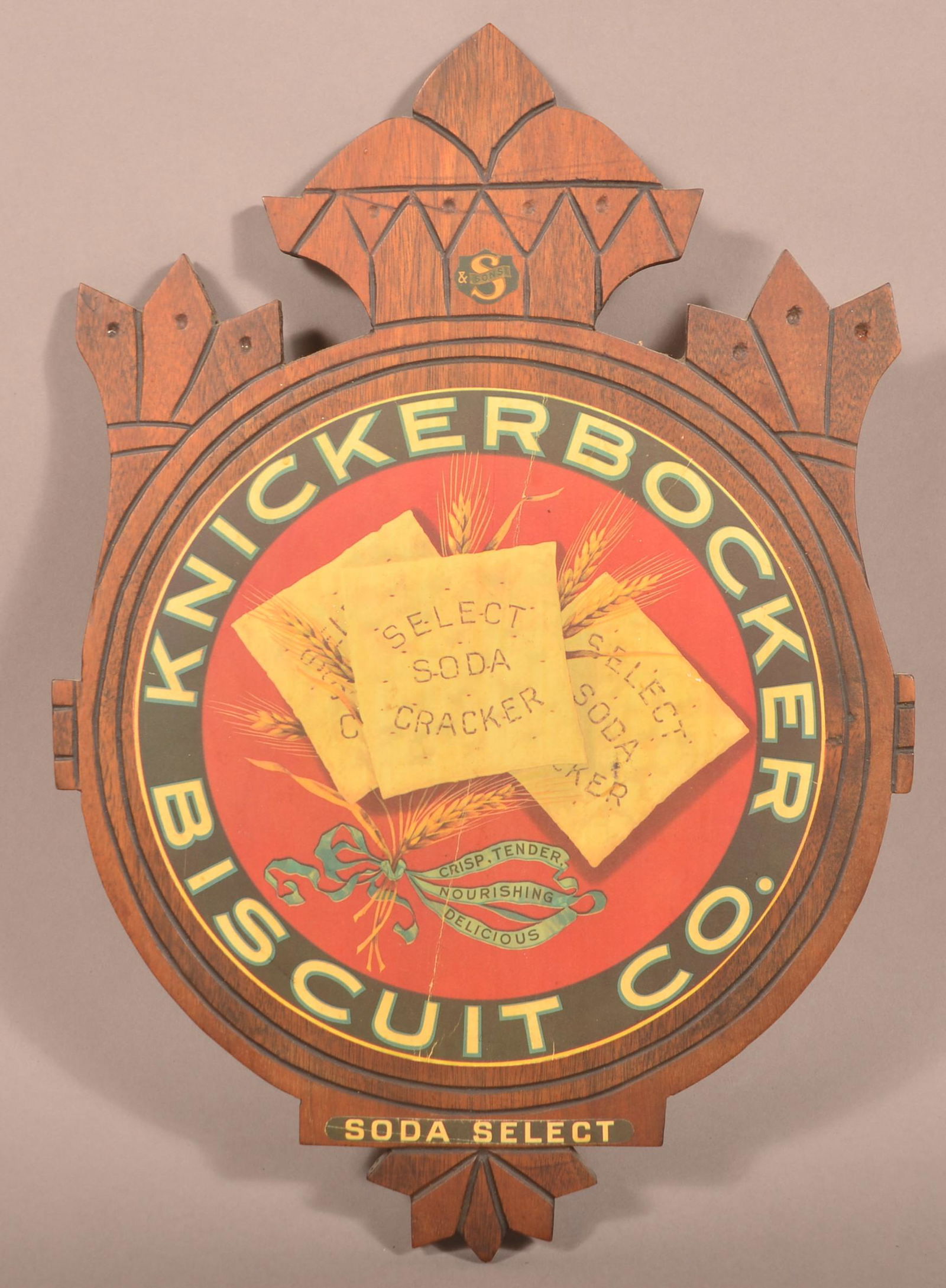 Victorian Knickerbocker Biscuit Co. Advertising Sign. (1 of 2)