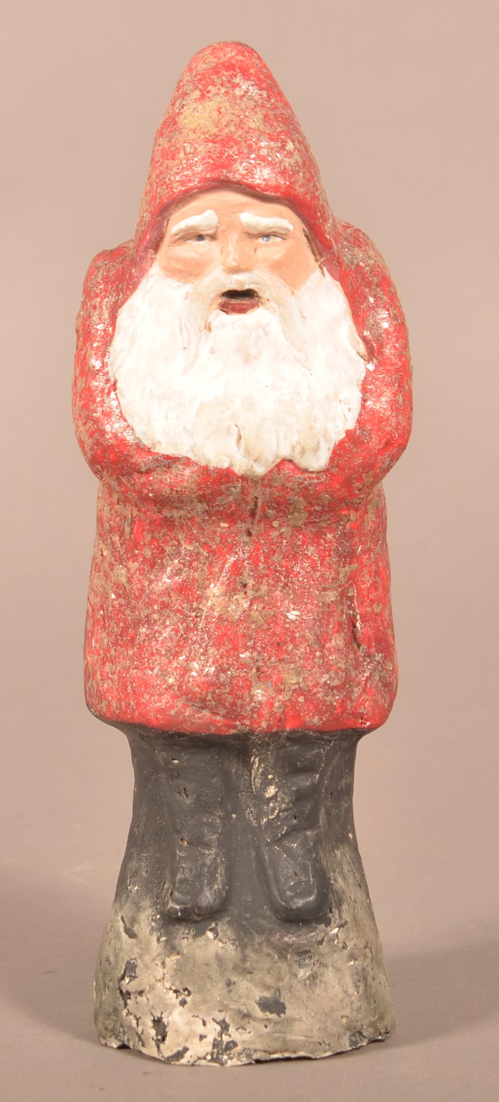 Antique Paper Mache Santa Candy Container. (1 of 4)