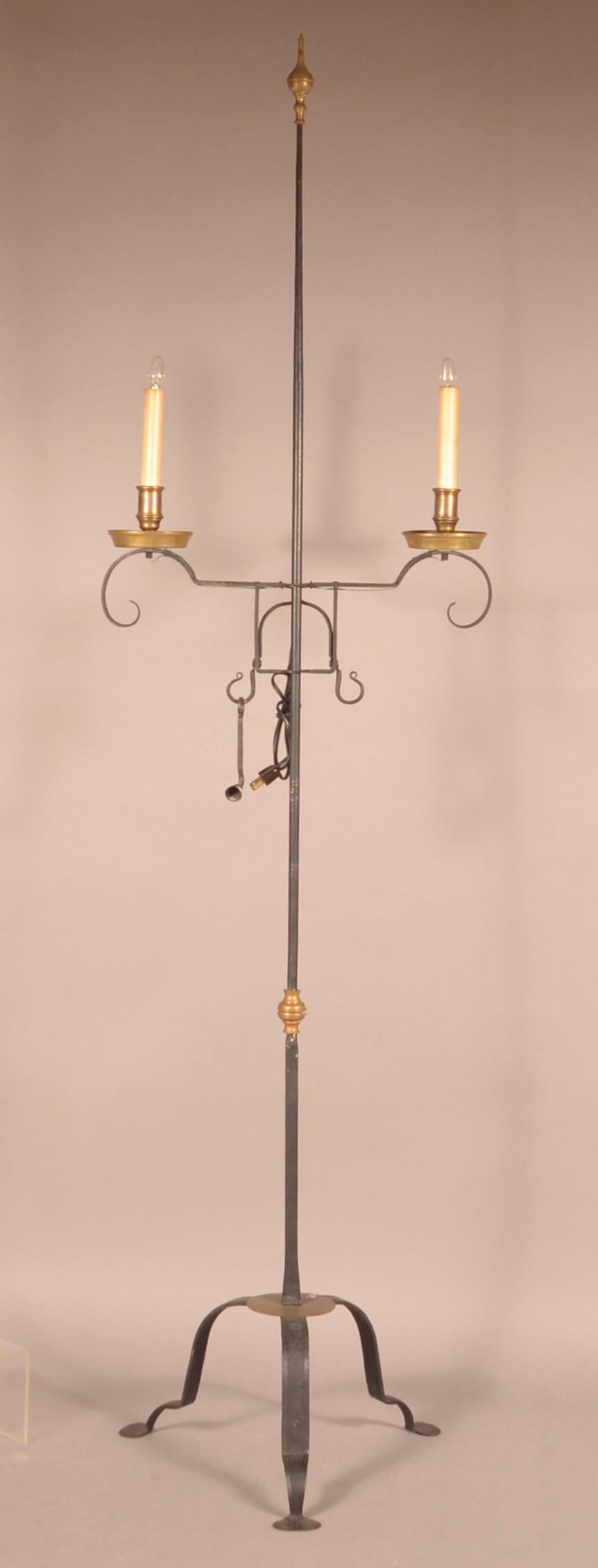 Jerry Martin 1972 Iron and Brass Double Floor Lamp. (1 of 4)