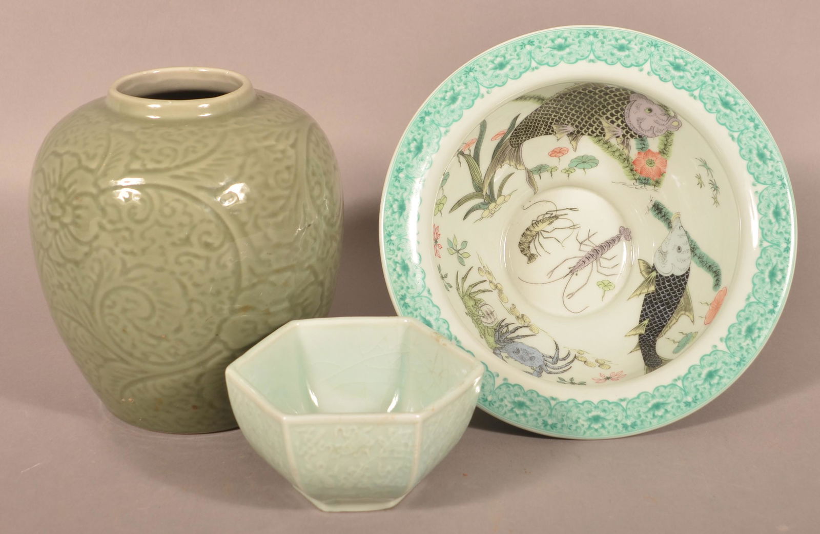 Three Pieces of Oriental Porcelain. (1 of 5)