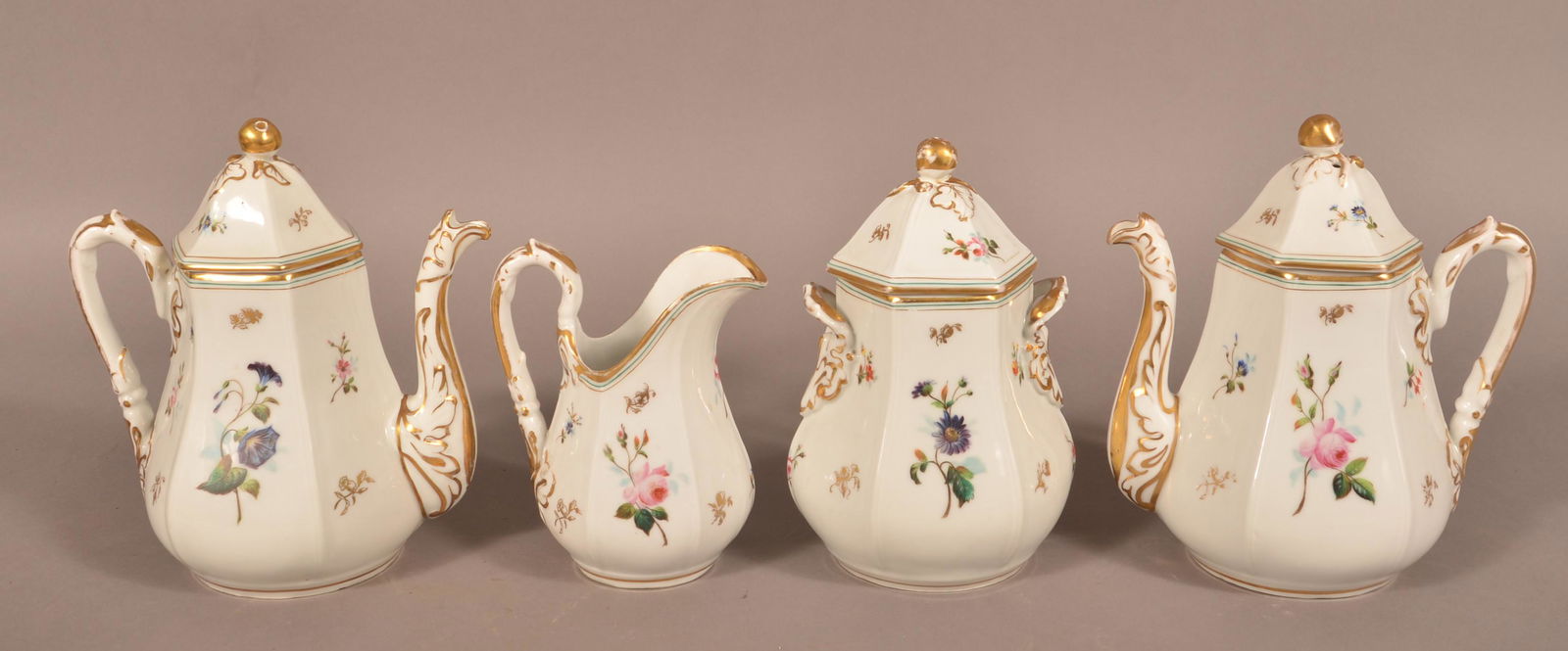 Four Pcs. of Antique Limoges Porcelain Signed "Rees". (1 of 4)
