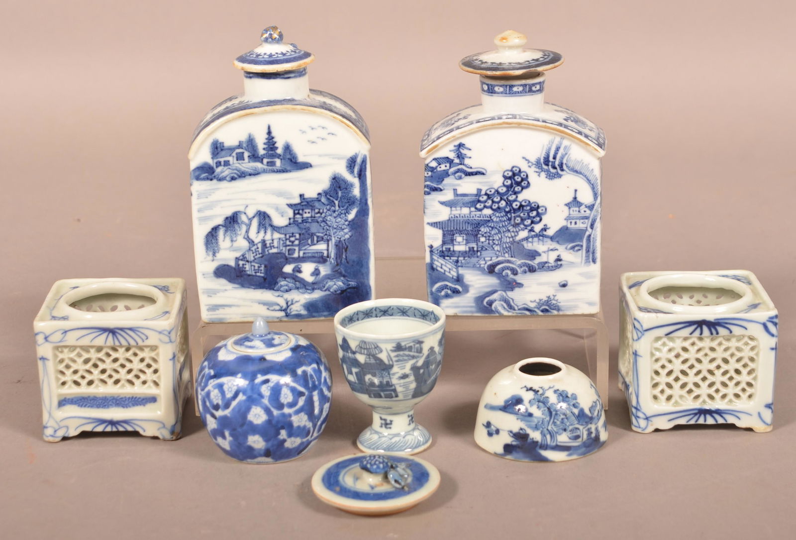 Lot of Blue and White Oriental Porcelain. (1 of 4)
