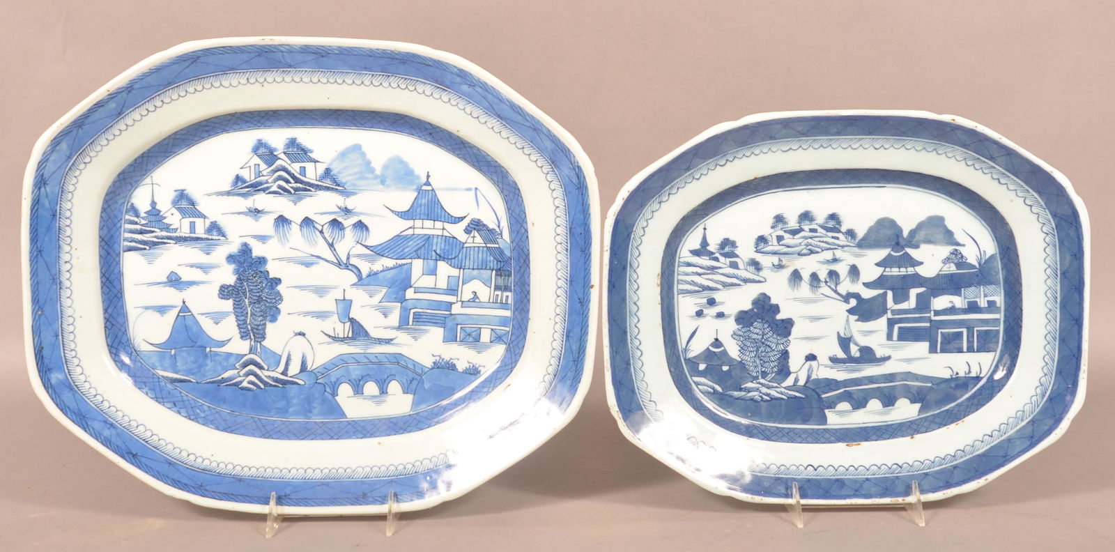 Two 19th Century Canton Oriental Porcelain Platters. (1 of 2)