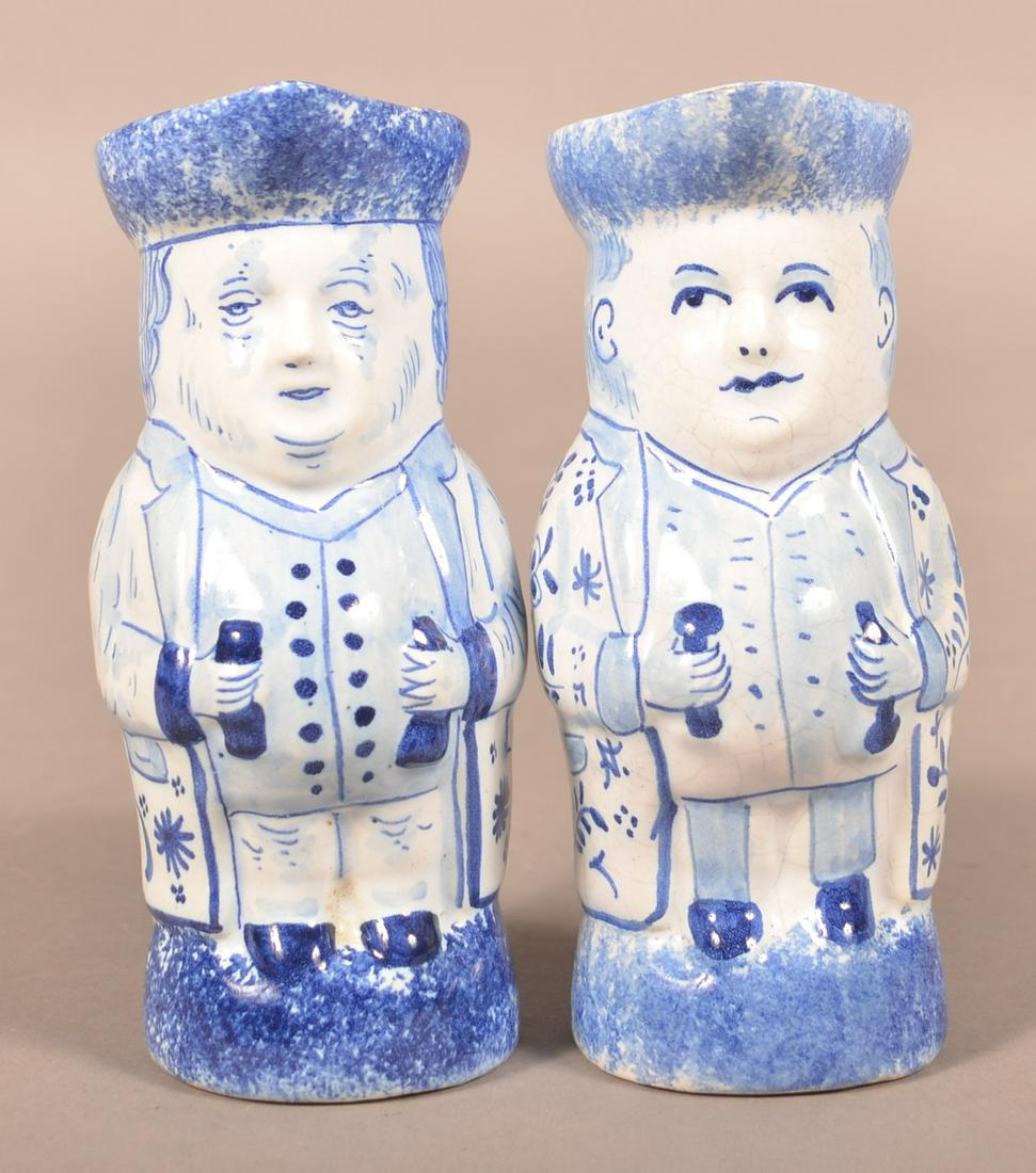 Two Delft Type Earthenware Blue and White Toby Jugs. (1 of 4)