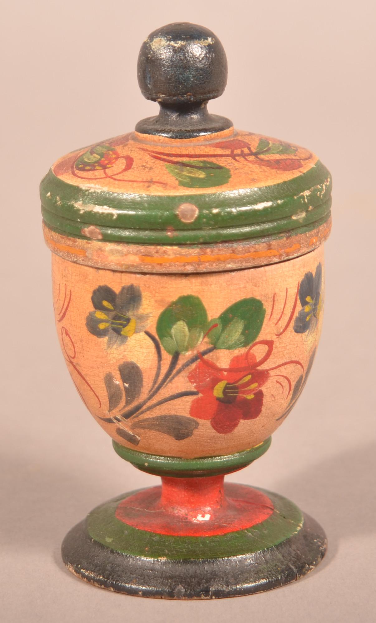 Lehnware Covered Footed Saffron Cup. (1 of 5)